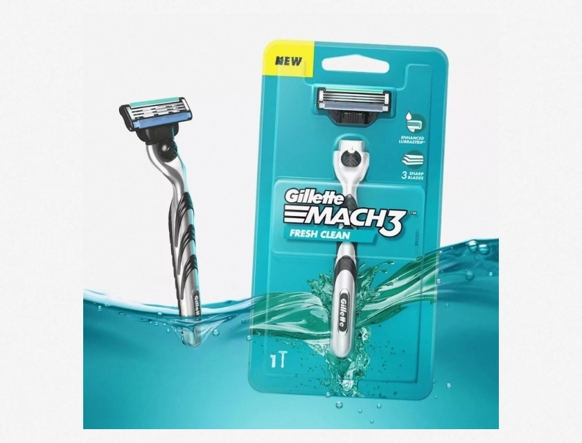 Gillette Mach3 Razor Handle with 2 Pack Mach3 Refill Cartridges