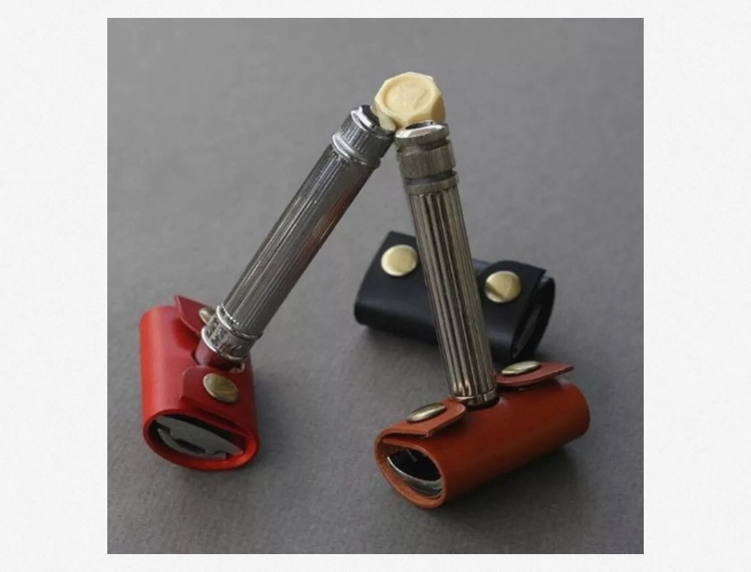 PU Leather Safety Razor Protective Cover, Travel Shaving Razor Guard Case for Men