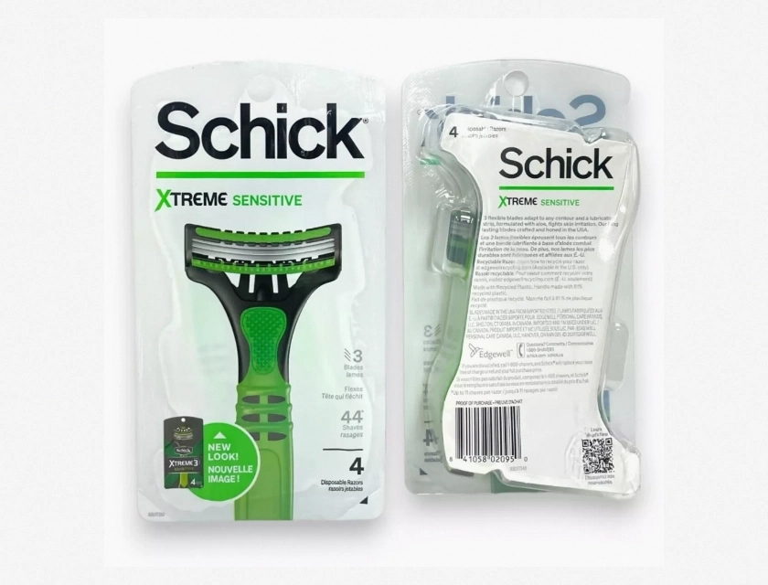 Schick Xtreme Sensitive Disposable Razors for Men, 8 Count