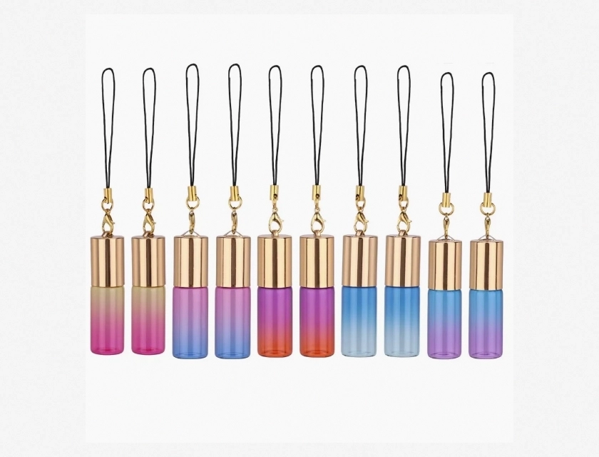 10 Pack Essential Oil Glass Roller Bottles, Roll On Aromatherapy Bottles for Lip Gloss, Perfume, and Beauty Oils