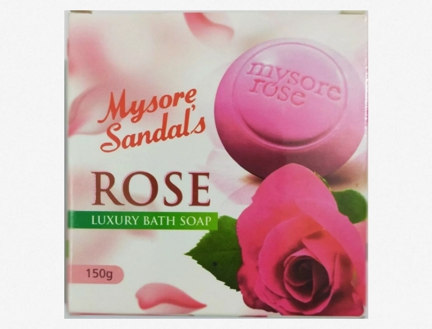 Mysore Sandal Rose Luxury Bath Soap, 150g, Pack of 1, 100% Natural