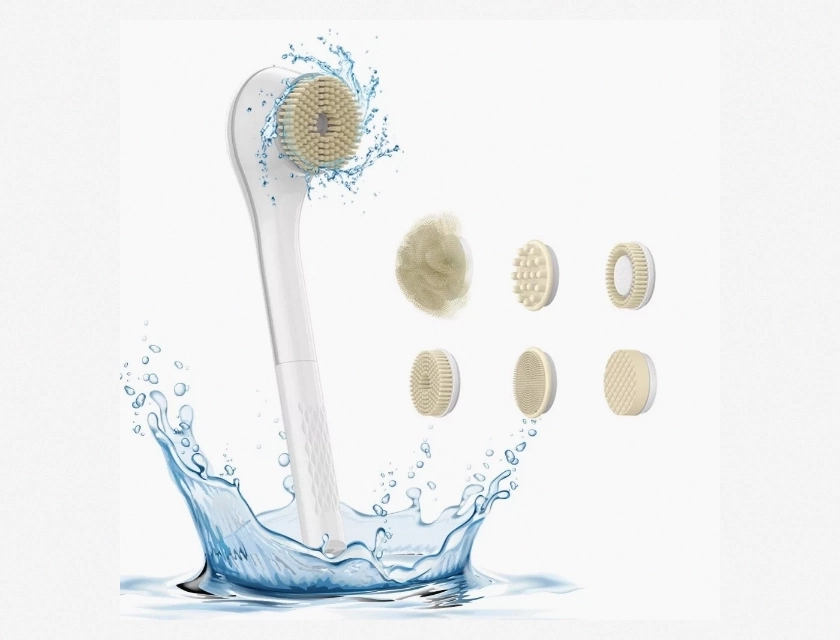 Electric Body Brush and Back Scrubber for Shower, Type C Rechargeable, IPX7 Waterproof