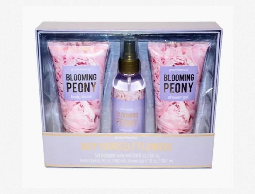 Groovi Beauty Blooming Peony Body Mist and Gel Lotion Gift Set