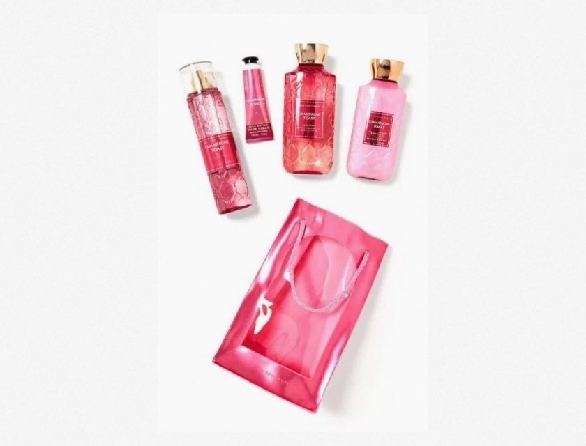 Bath & Body Works Champagne Toast 4-Piece Gift Set with Bag