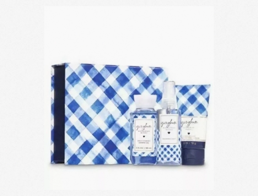 Bath & Body Works Gingham Mini Fragrance Mist Body Cream Shower Gel Travel Box Set