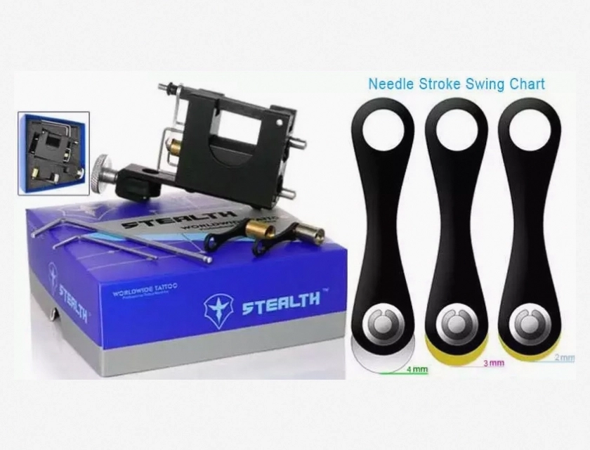 Stealthlite Rotary Tattoo Machine Box Set with Motor, Liner, Shader, and Bearings