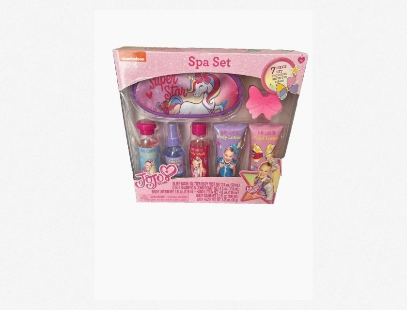 Jojo Siwa 7 Piece Spa Set for Kids, Includes Nail Polish, Lip Gloss, Bath Fizzies, and More, Fun Gift for Girls