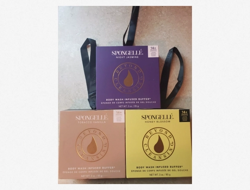 Spongelle Body Wash Buffer – Night Jasmine, Honey Blossom, Tobacco – Set of 3