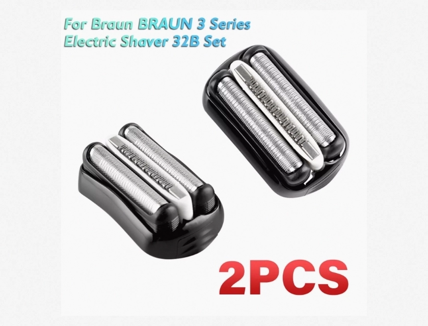 Replacement Shaver Foil Head and Cutter for Braun Series 3 32B Razors, 2 Pack