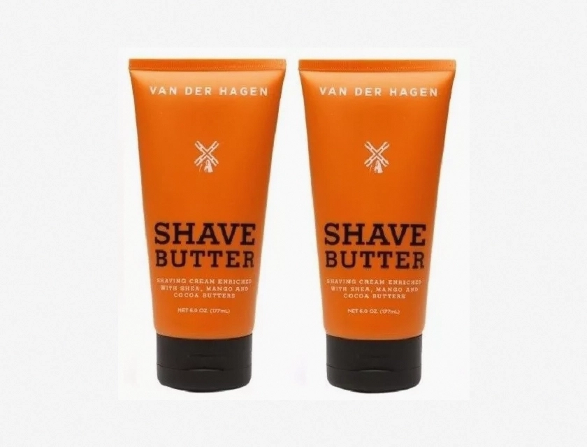 Van Der Hagen Shave Butter, 2 Count – Smooth Shaving Cream for Men and Women, Moisturizing Formula