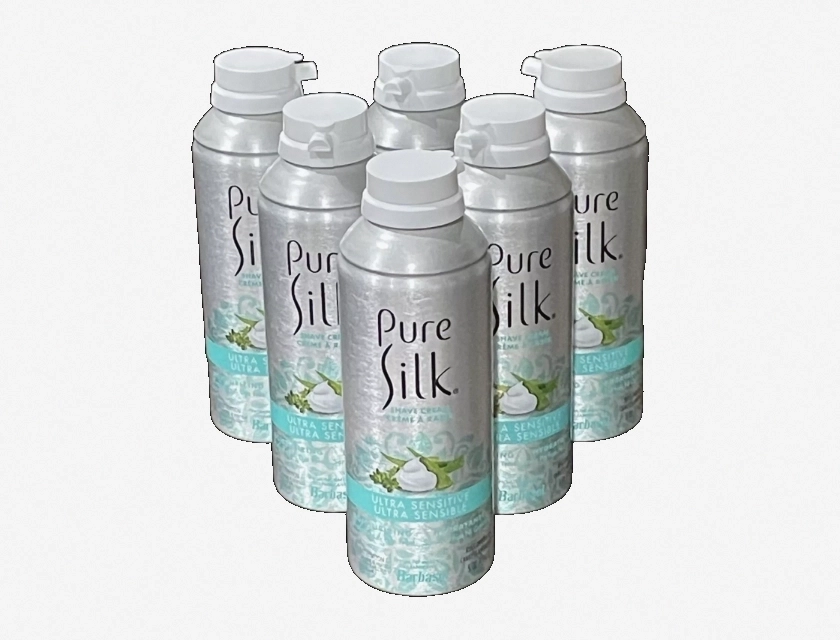 Barbasol Pure Silk Ultra Sensitive Shave Cream Unscented, 6 Pack
