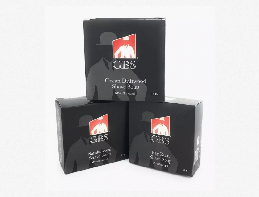 GBS 97% All Natural Shave Soap, 3 Pack – Smooth Shave, Moisturizing, Sensitive Skin