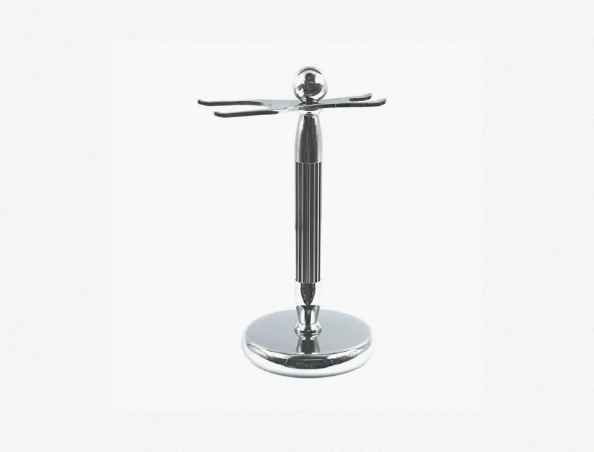 Frank Shaving Chrome Shaving Stand #35 – Double Edge Razor Stand, Safety Razor Holder, Shave Brush Stand for Bathroom Countertop