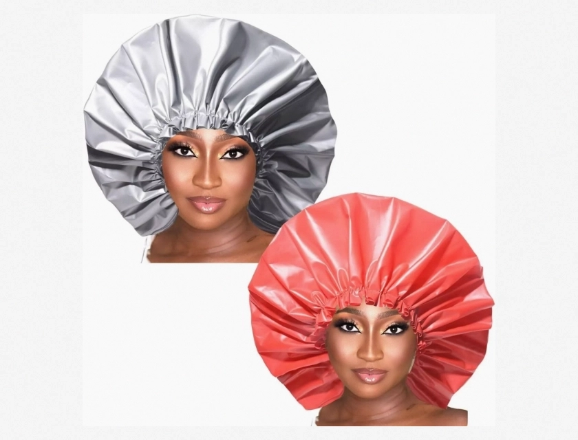 Extra Large 40cm Shower Cap for Braids, Long Hair, and Thick Hair – Reusable Waterproof Hair Cover