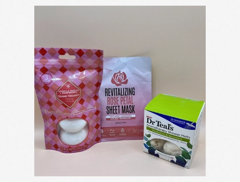 Bundle of 3: Bolero Shower Steamers, Dr Teal’s Shower Melts, and Soo’Ae Face Mask