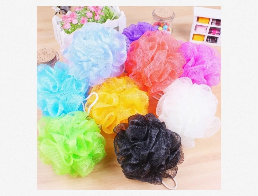10-Piece Bath and Shower Sponge Mesh Scrunchie, Body Wash Puff Set for Exfoliating and Cleansing