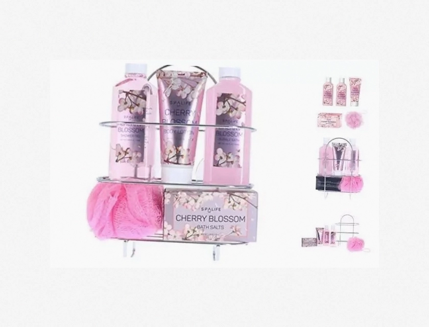 Cherry Blossom Shower Caddy 5-Pack Gift Set, Rustproof Organizer for Bathroom Storage