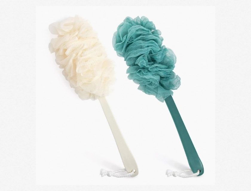 2 Pack Back Scrubber for Shower – Loofah Sponge Shower Brush for Body Exfoliating