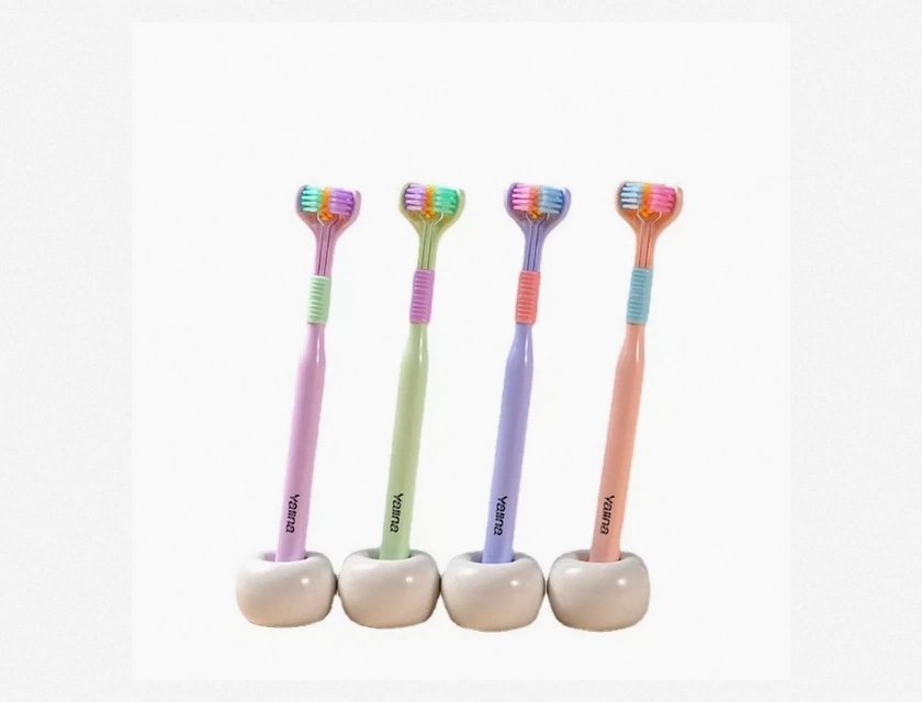 Three-Sided Ultra Fine Soft Bristle Toothbrush for Adults – Deep Clean, Gentle on Gums, Effective Plaque Removal