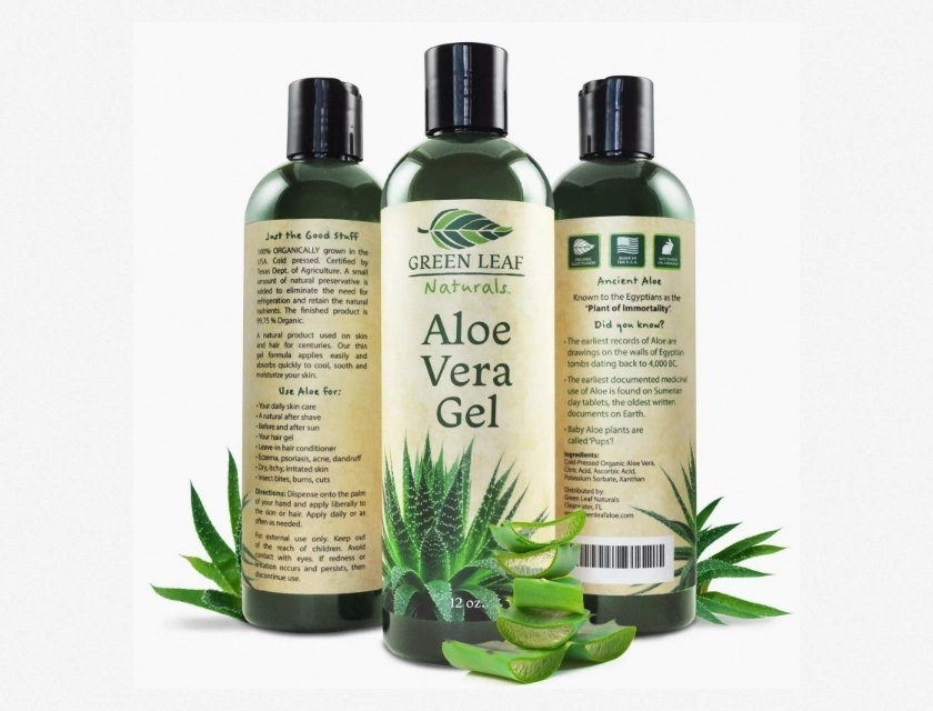 Aloe Vera Gel for Skin and After Sun Care, Cold Pressed, Hand Harvested, USA, 12 Oz