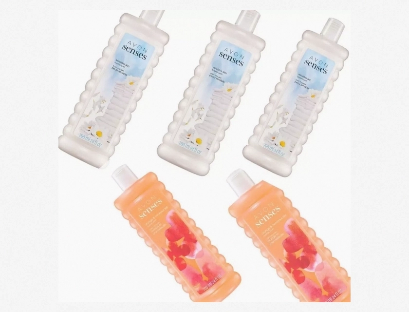 Avon Senses Bubble Bath 24 fl oz Pack of 5 – 3 Sensitive Skin 2 Orange and Honeysuckle