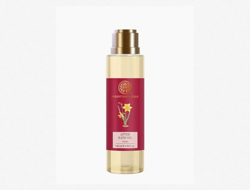 Forest Essentials Nargis After Bath Oil, 130ml – Lightweight, Nourishing Body Oil for Soft, Fragrant Skin