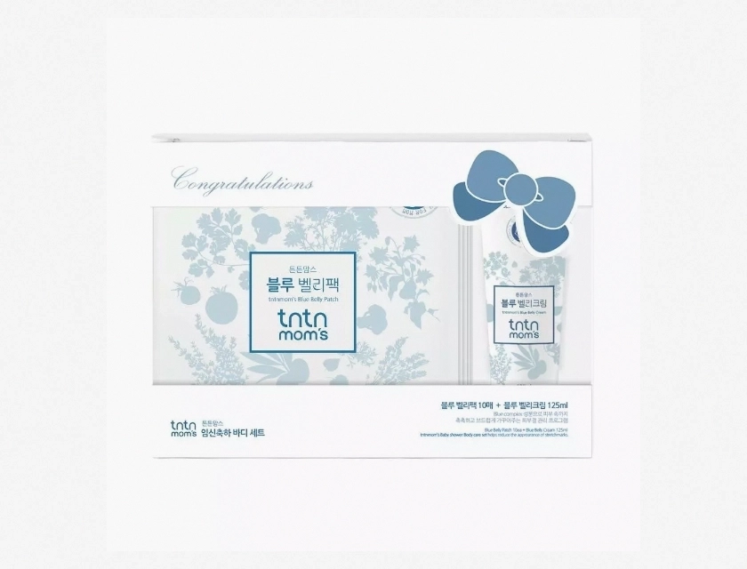TNTN Mom’s Blue Belly Stretch Marks Care Set – 1 Cream + 10 Sheet Masks
