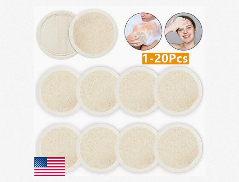 120-Pack Face Exfoliating Loofah Pads, Luffa Facial Cleanser Sponges for Gentle Skin Care