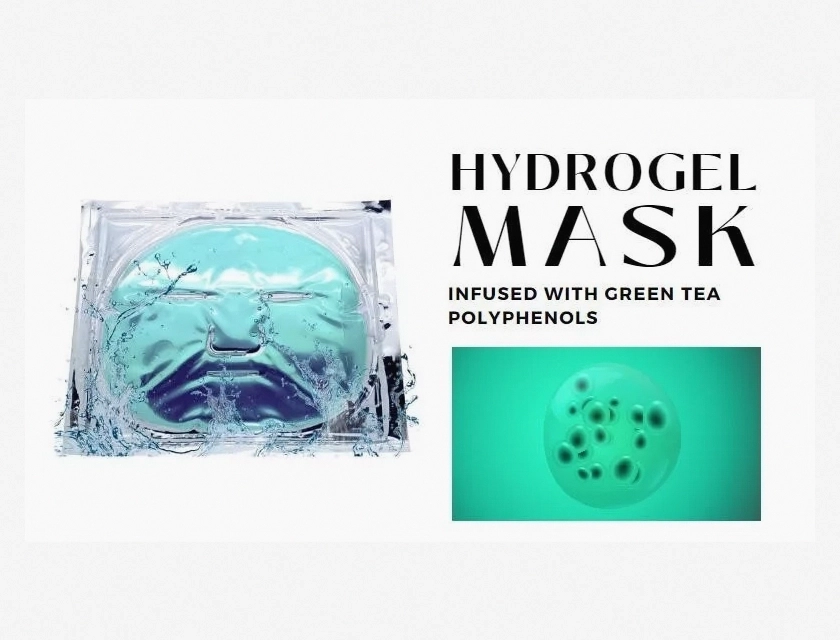 Hydrogel Face Mask with Green Tea Polyphenols, 50 Count, Hydrating and Soothing Facial Sheet Masks for All Skin Types