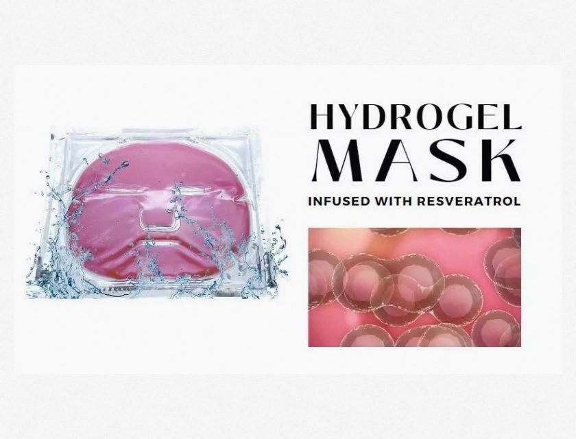 Hydrogel Face Mask with Resveratrol, 50 Count – Hydrating and Anti-Aging Sheet Masks for Glowing Skin