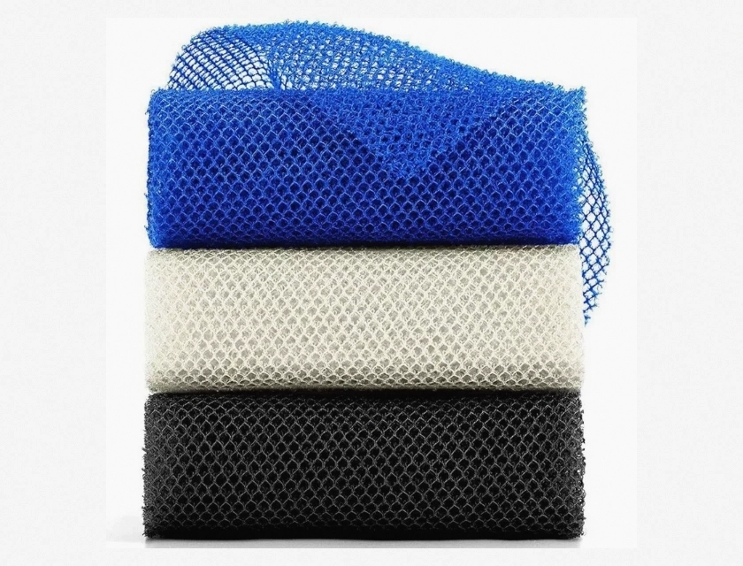 African Net Exfoliating Shower Loofah 3 Piece Set Long Handle Body Scrubber for Deep Cleansing