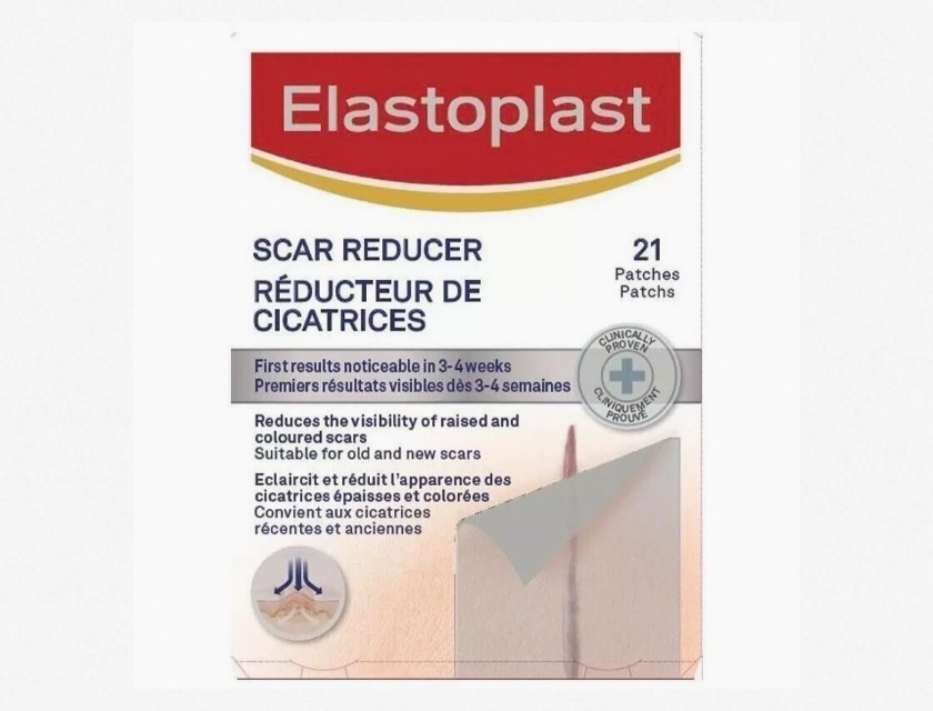 Elastoplast Scar Reducer Patches, 21 Count, Silicone Scar Treatment for Smoother Skin