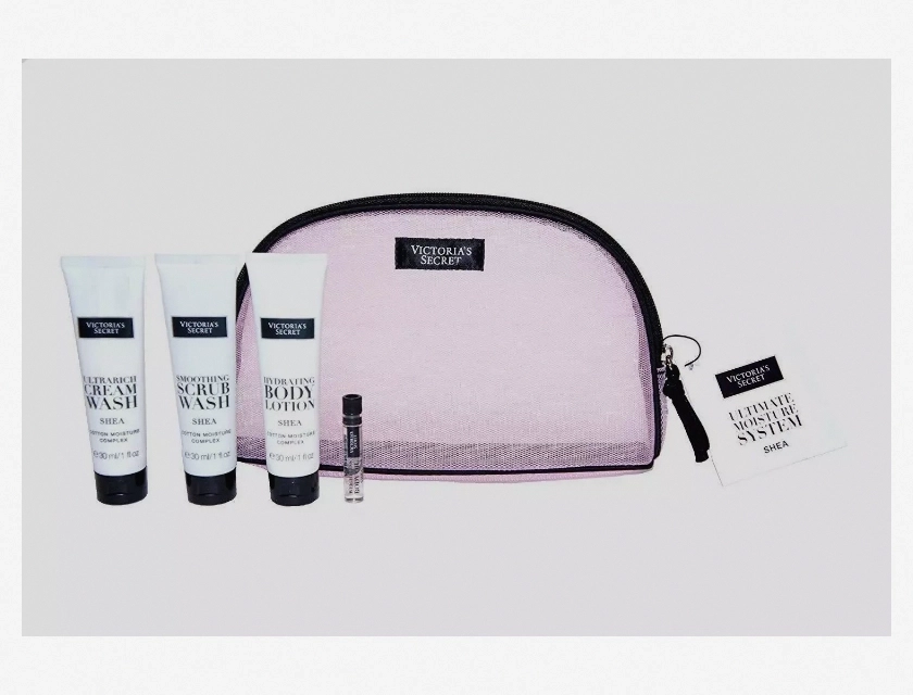 Victoria’s Secret Ultimate Moisture System Shea Scrub Cream Wash Body Lotion Oil 4-Piece Set