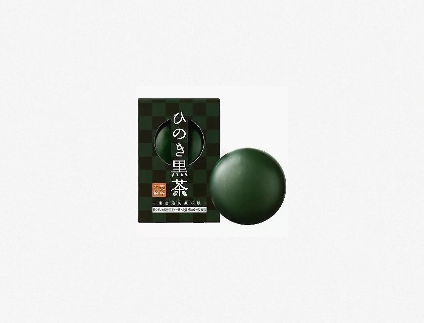 Cypress Hinoki Charcoal Black Tea Soap 80g (2.82 oz) Made in Japan