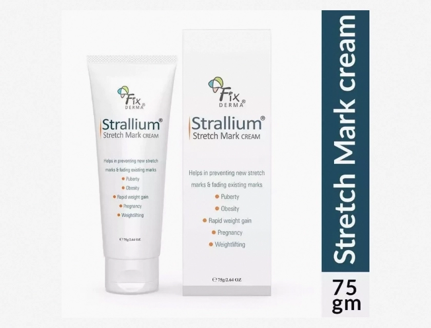 Fixderma Strallium Stretch Mark Cream for Men and Women, 75g – Reduces Stretch Marks, Moisturizes Skin