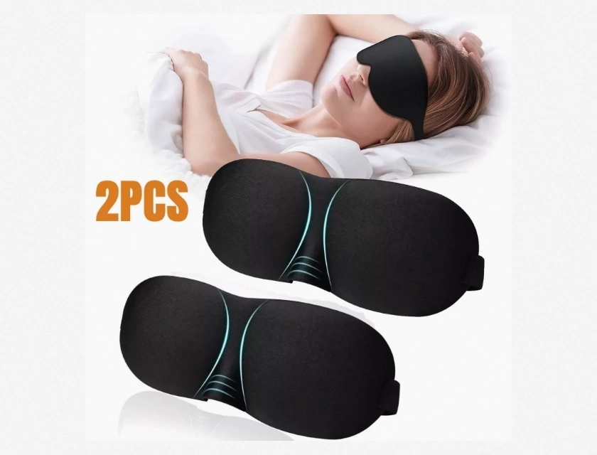 100% Blackout Sleep Mask – 3D Eye Blindfold for Men and Women, Light Blocking for Travel and Napping