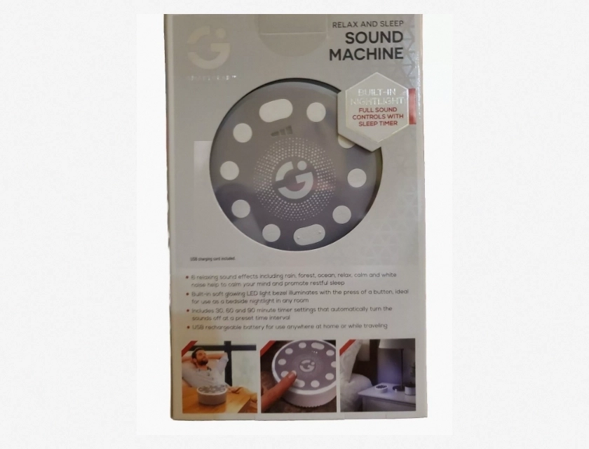 Smart Gear Relax and Sleep Sound Machine with Night Light, Music, and White Noise