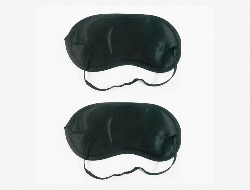 2-Pack Silk Sleep Mask for Women and Men, Black, Light Blocking, Adjustable, Soft and Breathable