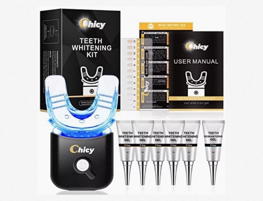 Teeth Whitening Kit with LED Light, Built-in 10 Minute Timer