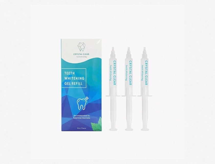 Crystal Clear Teeth Whitening Refill, 4 Pens, 7ml Each, Gentle Enamel-Safe Formula for Sensitive Teeth, Easy Application