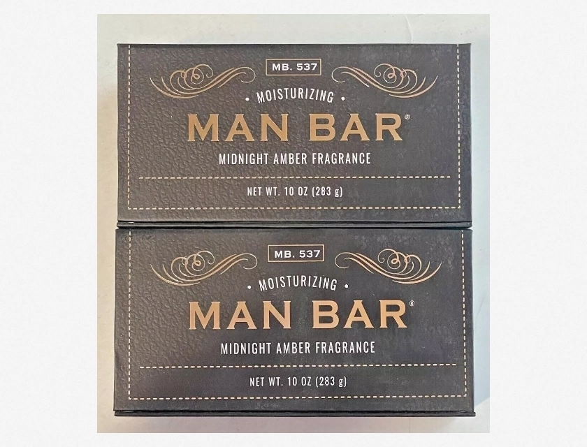 San Francisco Soap Co. Man Bar Midnight Amber – Handcrafted Soap Bar for Men, 2 Pack