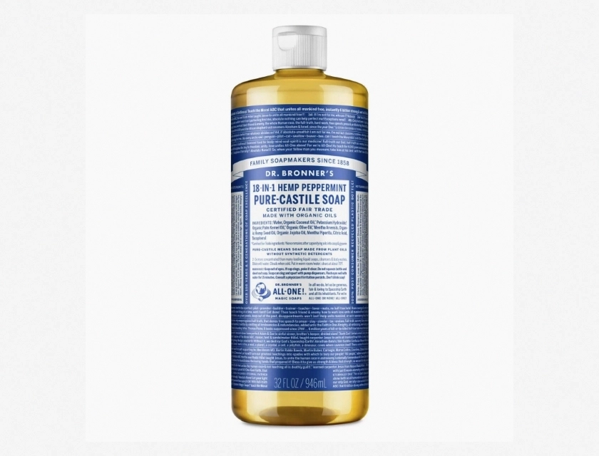 Dr. Bronner’s Pure Castile Liquid Soap, 32 oz – All-in-One Organic Cleaner for Face, Body, Hair, and Home