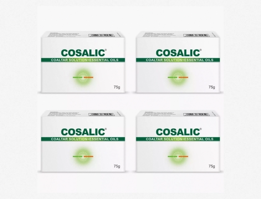 Cosalic Coal Tar Solution Essential Oil Soap 75g, Pack of 4