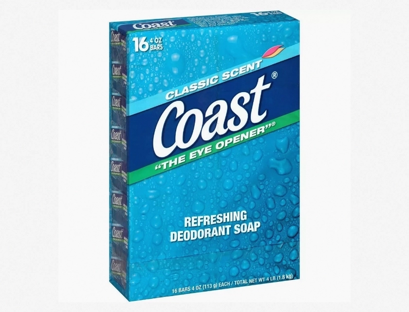 Coast Refreshing Deodorant Soap Bar, Energizing Lather, Pacific Force Scent, 16-Pack