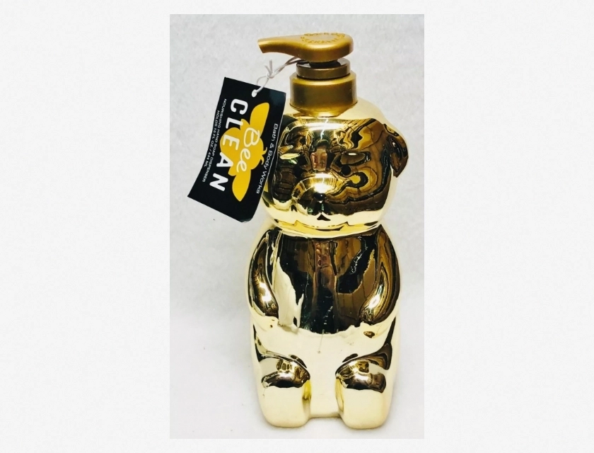 Bath & Body Works Gold Honey Bear Deep Cleansing Soap Holder and Dispenser
