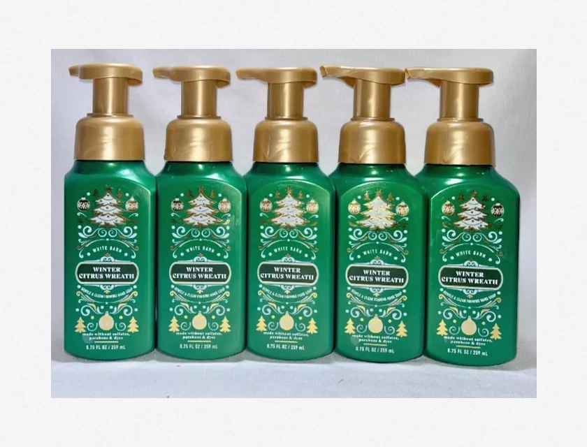 Bath & Body Works Winter Citrus Wreath Gentle & Clean Foaming Hand Soap, 80.75 oz, Pack of 5