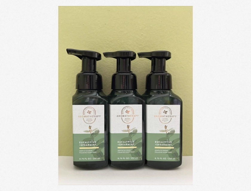 Bath & Body Works Aromatherapy Eucalyptus Spearmint Foaming Hand Soap, Pack of 3