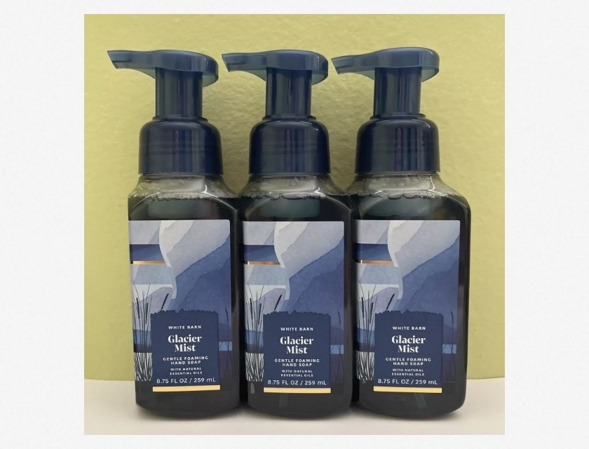 White Barn Bath & Body Works Glacier Mist Gentle Foaming Hand Soap, Pack of 3