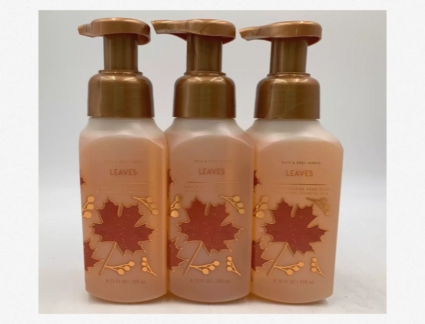 Bath & Body Works Leaves Gentle Foaming Hand Soap with Vitamin E, Pack of 3