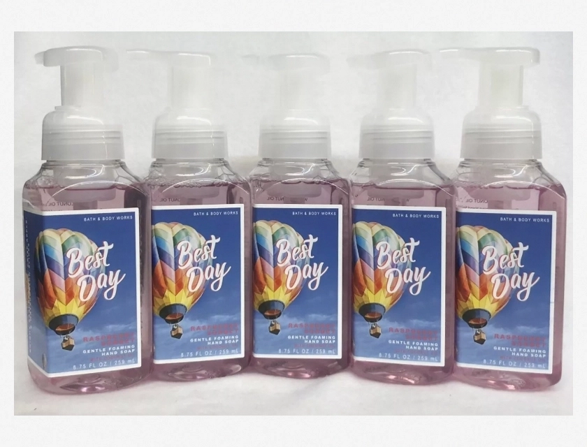 Bath & Body Works Best Day Raspberry Sorbet Gentle Foaming Hand Soap, Pack of 5